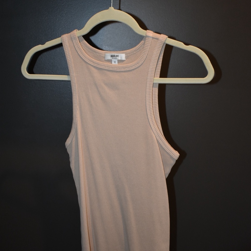 AGOLDE Beige Ribbed tank